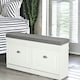 image 3 of Shoe Storage Bench With Cushioned Seat White White