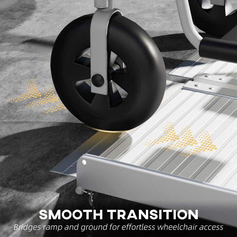 image 1 of HOMCOM 183 x 72 cm Ramp Aluminum Folding Mobility Scooter Wheelchair Threshold