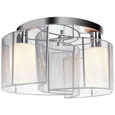 HOMCOM Semi-Flush Mount Ceiling Light w/ Metal Base for Living Room Dining Room