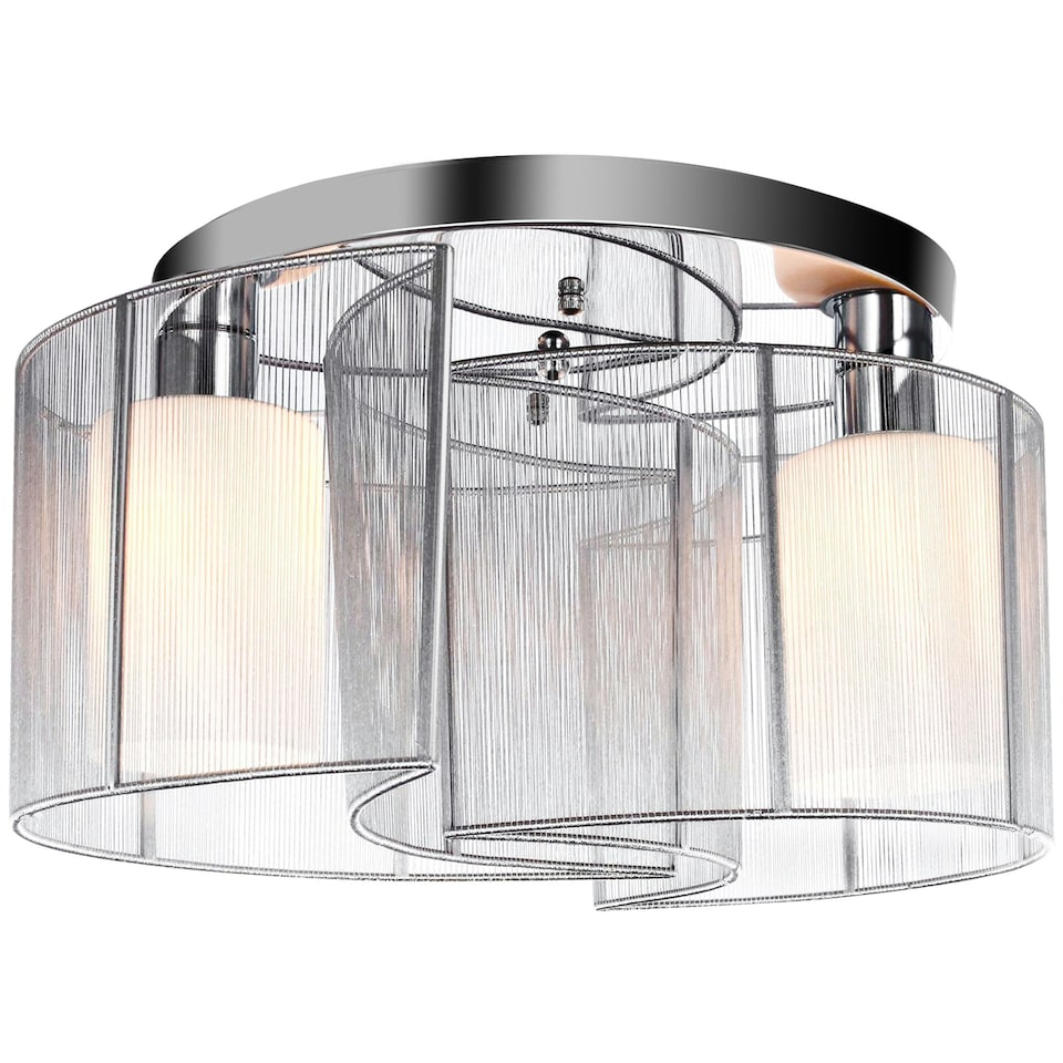 image 1 of HOMCOM Semi-Flush Mount Ceiling Light w/ Metal Base for Living Room Dining Room