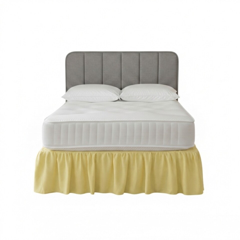 image 1 of Base Valance Polycotton Sheet for Divan Beds Easy Care Bed Base Cover | Yellow | Lemon | Double