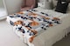 image 3 of Geometric Lines & Flowers Blanket | Multi