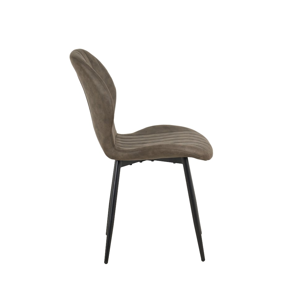 image 1 of New York Dining Table with 4 Jaydn Leather Chairs - Taupe