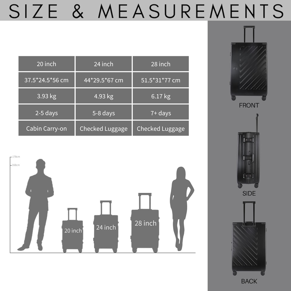 image 1 of Zipperless Suitcase Set, PC Hard Shell, Small & Large, TSA Lock
