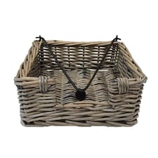Antique Wash Wicker Napkin Holder | Brown | Brown | One Size
