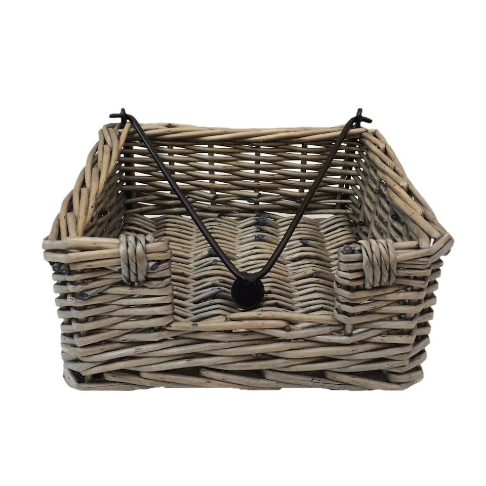 image 1 of Antique Wash Wicker Napkin Holder | Brown | Brown | One Size