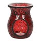 image 1 of Red Glass Crackle Oil Burner - 14cm