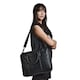 image 2 of Quadra Slimline Leather-Look PU Laptop Bag - Black - One Size Black