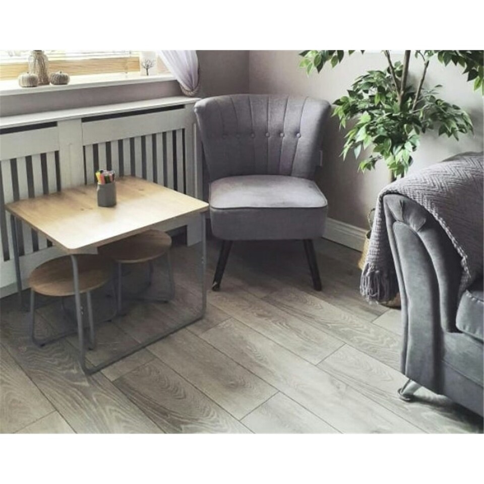 image 1 of PACK OF 10 (Total 10 Units) - Grey Oak 8mm Thick Laminate Flooring (22.2m2 Coverage)