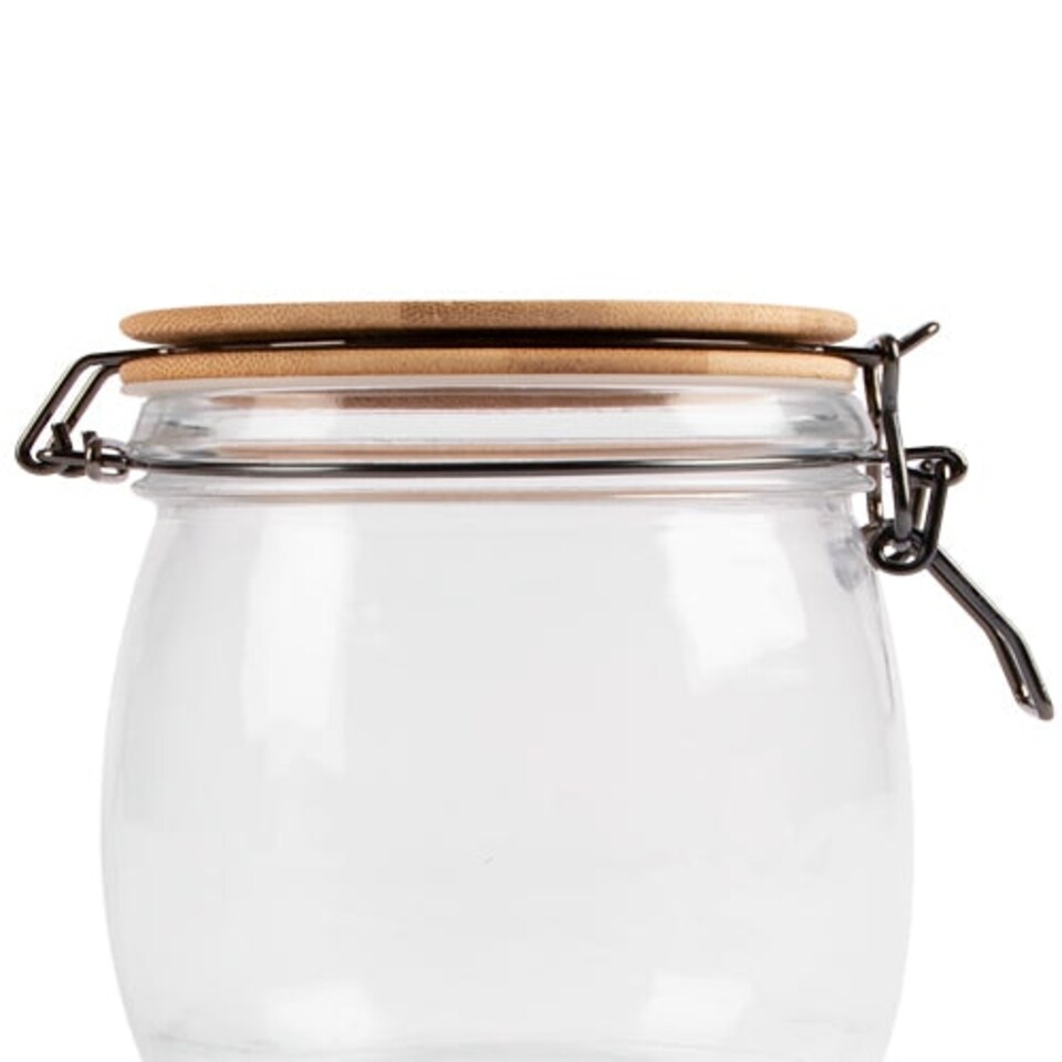 image 1 of Woolf & Baker Kitchen Storage Jar with Bamboo Lid 450ml
