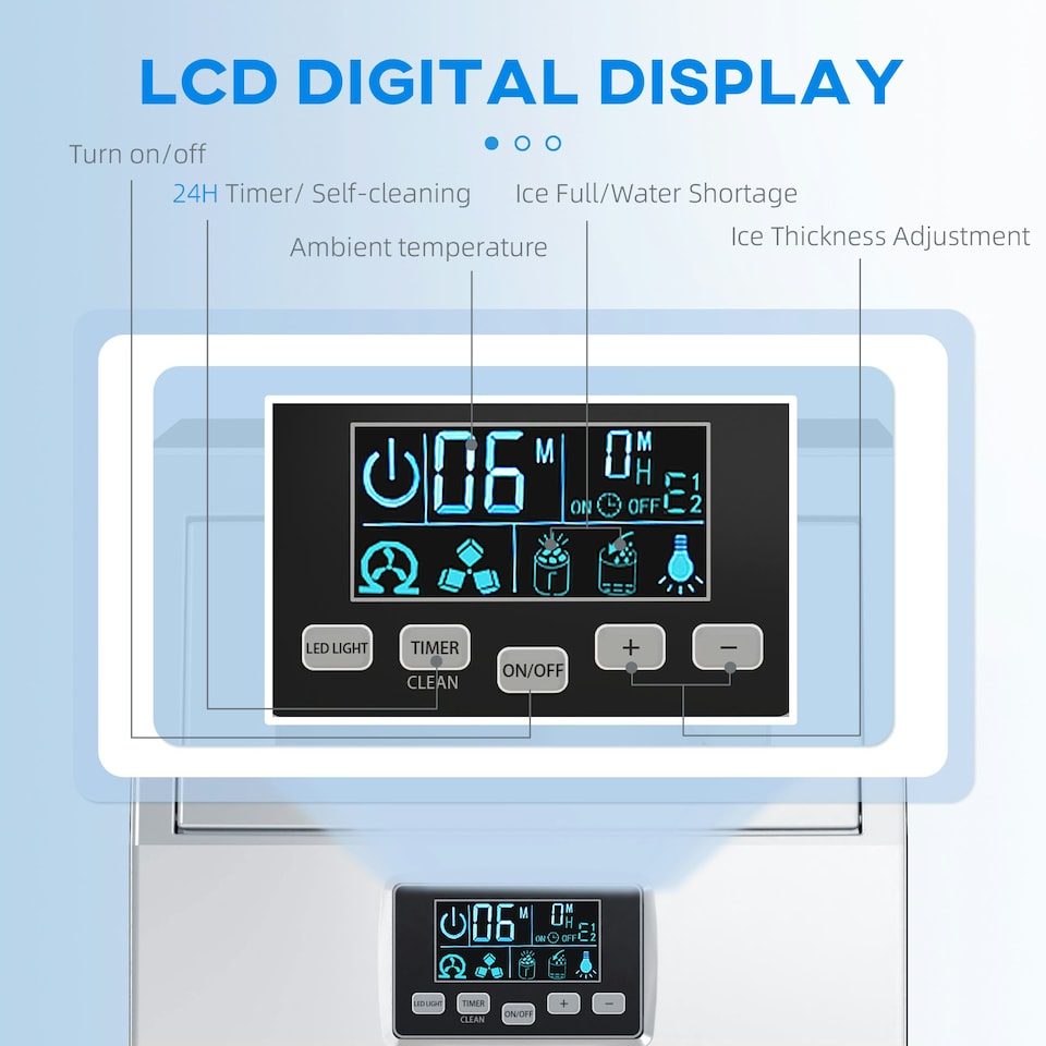 image 1 of HOMCOM Commercial Ice Maker w/ 4kg Ice Storage for Home Restaurant