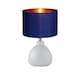 image 2 of First Choice Lighting Set of 2 Tuscan White Ceramic Lamps with Navy Blue & Gold Shade White | Blue