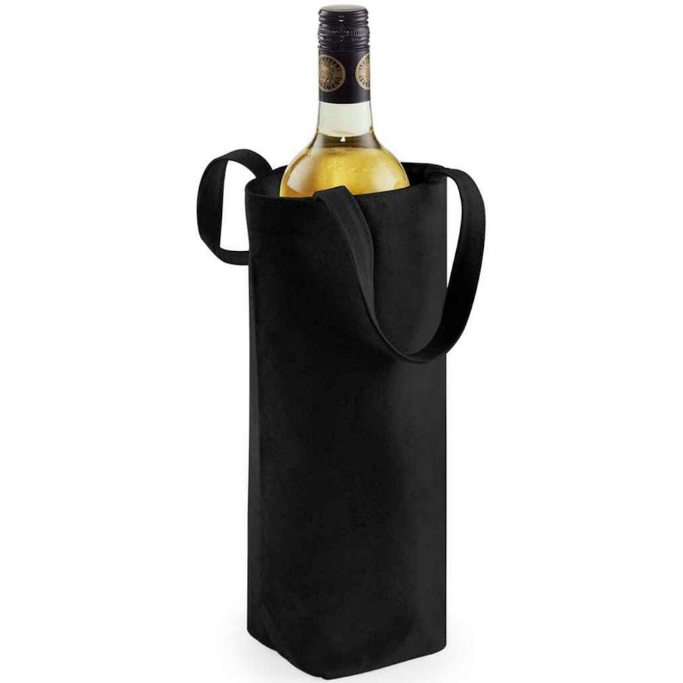 image 1 of Westford Mill Fairtrade Bottle Bag - Black - One Size