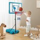 image 5 of COSTWAY Basketball Hoop Backboard Adjustable Basketball Goal System Blue | Standard