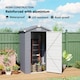 image 3 of Outsunny 4 x 3ft Plastic Garden Storage Shed with Foundation Kit, Polypropylene Outdoor Storage Tool House with Ventilation Slots and Lockable Door, Grey