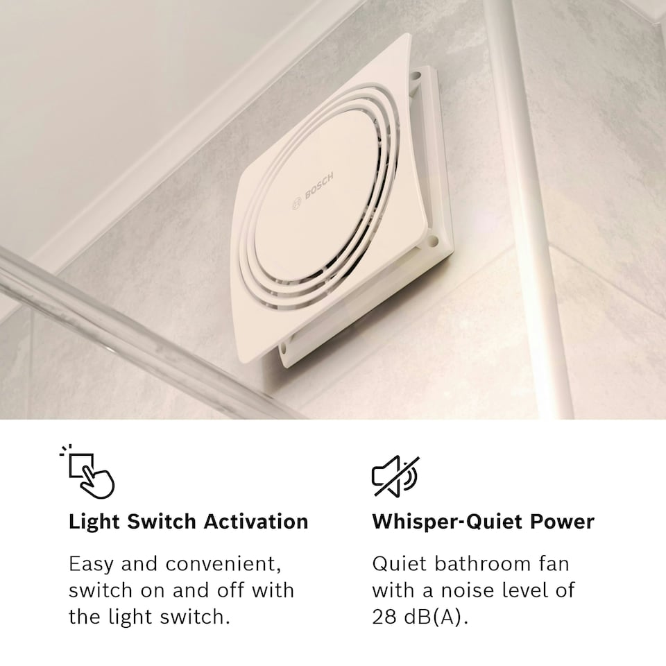 image 1 of Bosch Silent Bathroom Fan 1900 W100 - Light Switch Activated Bathroom Fan