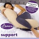 image 6 of Aamira Cream Pregnancy Maternity Pillow, 145x25x25cm L Shaped Memory Foam | Cream | Cream | Standard | 1