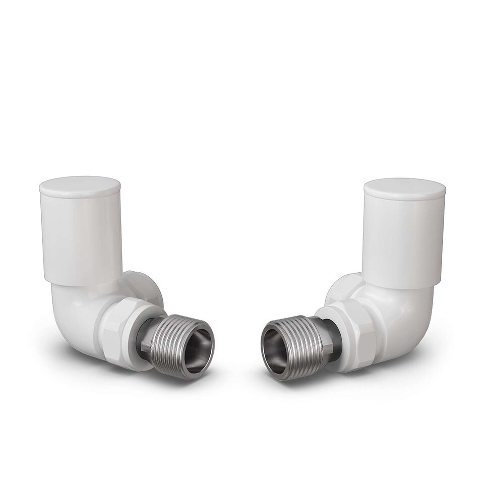 image 1 of Round Radiator Valve Corner - White - 10mm