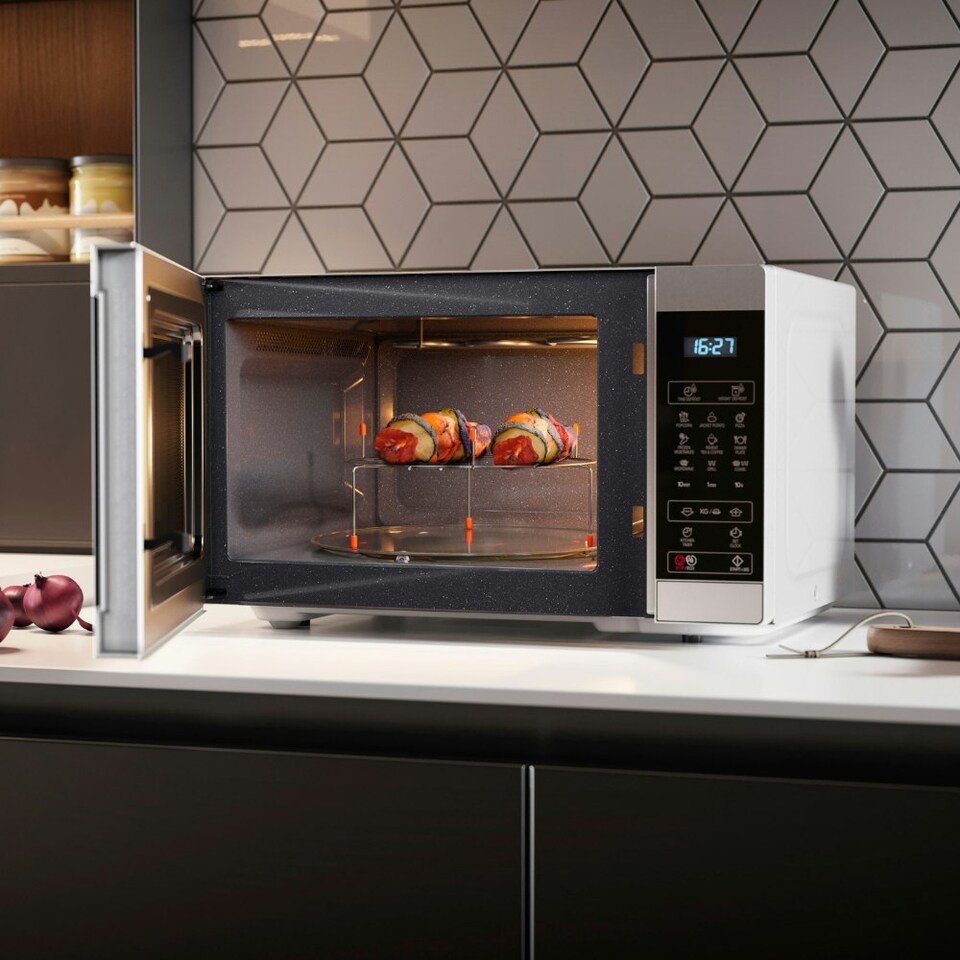image 1 of SHARP YC-MG81U-S 900W Microwave Oven With 1100W Grill - Silver