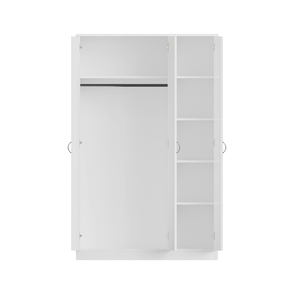 image 1 of FWStyle Chilton 3 Door Wardrobe With Mirror - White Gloss Front White