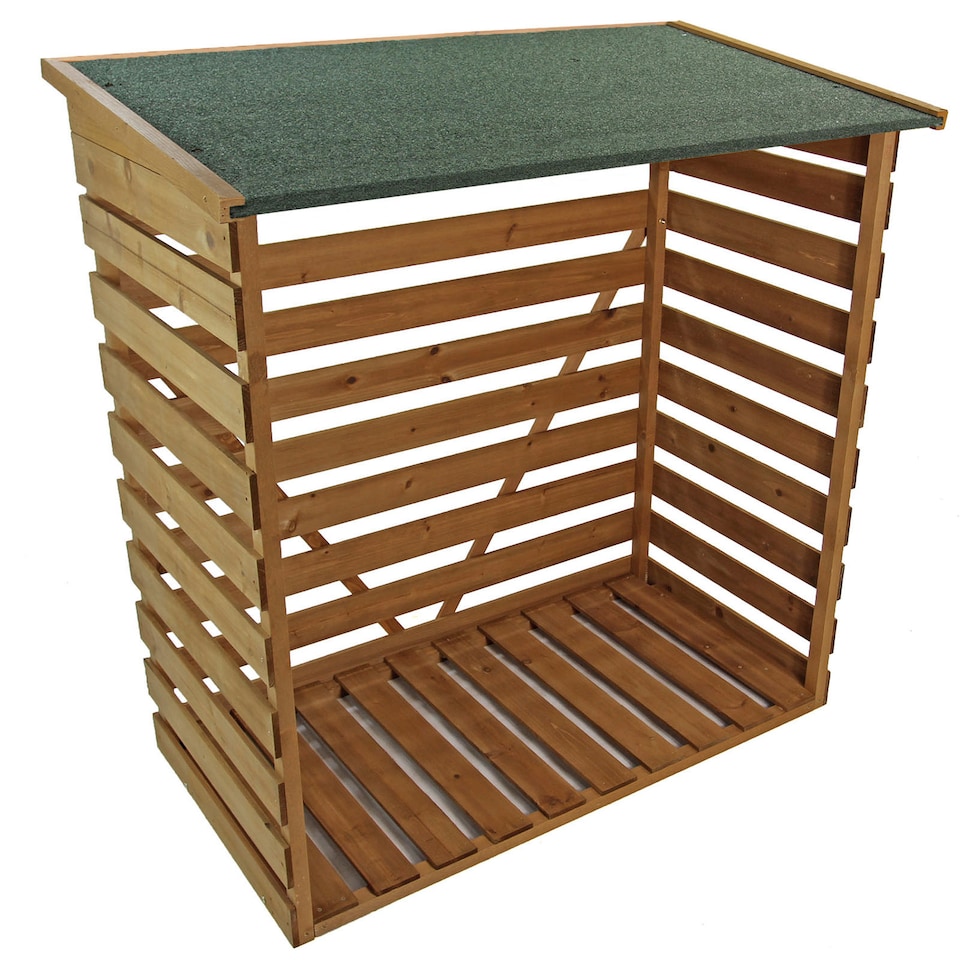 image 1 of Wooden Log Store Wood Firewood Outdoor Garden Storage Logs Shed
