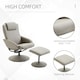 image 5 of HOMCOM Swivel Armchair with Footstool and Adjustable Backrest Grey