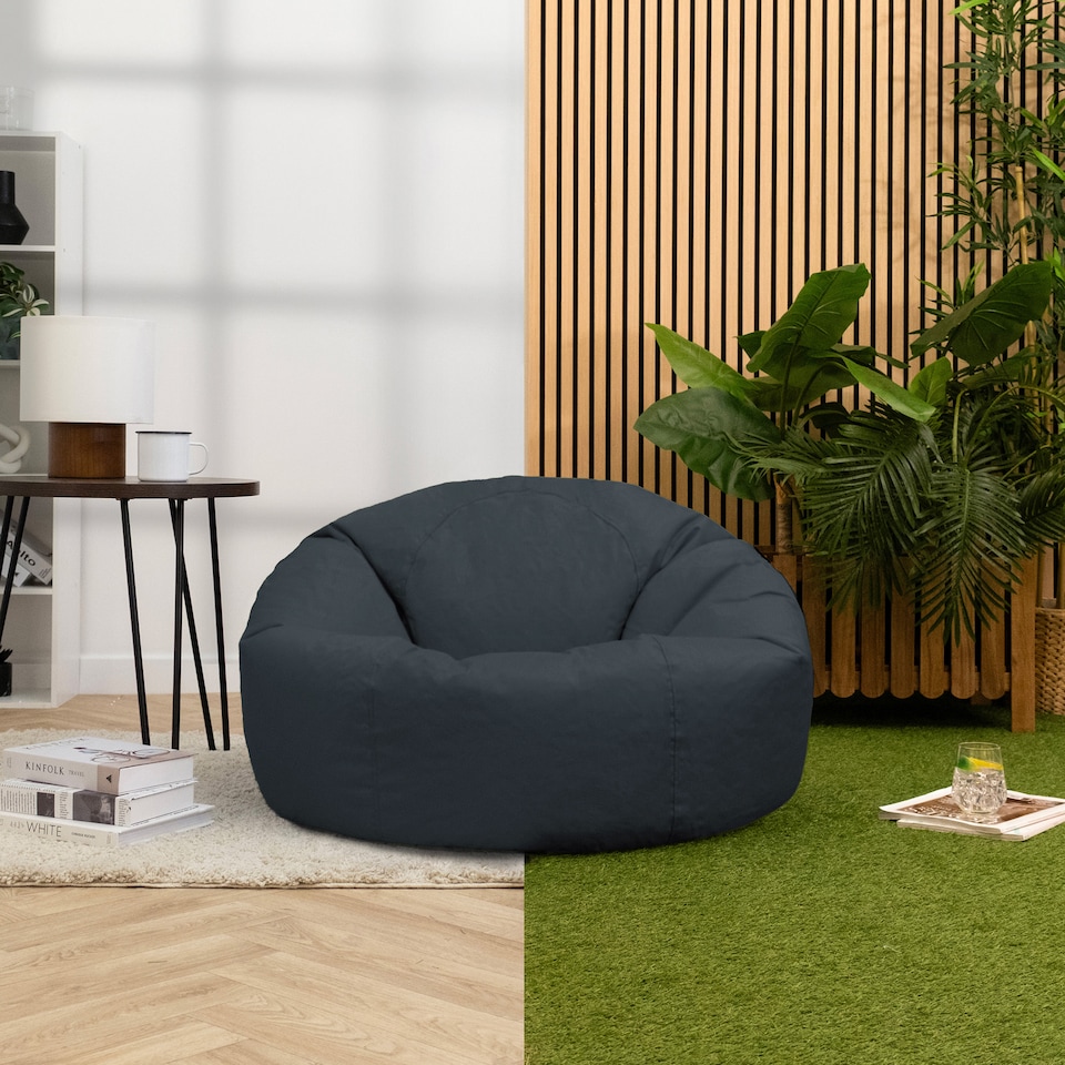 image 1 of Icon Kingston Adult Classic Indoor Outdoor Bean Bag, Charcoal Grey