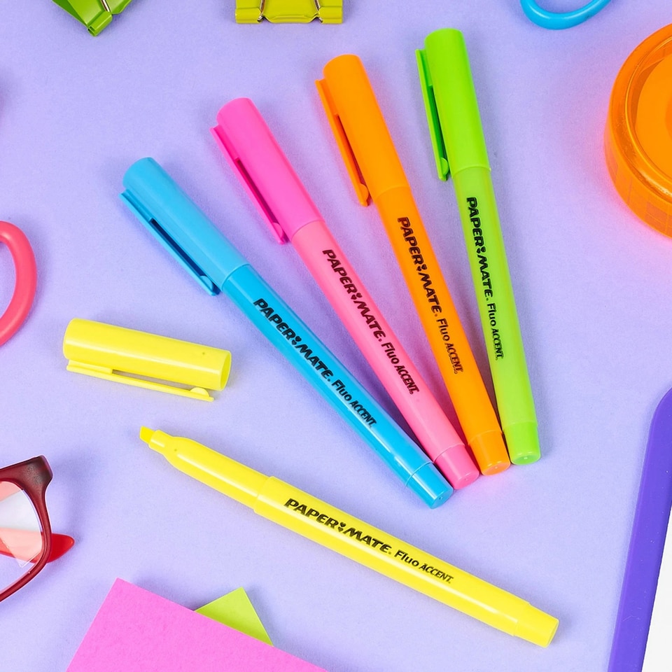image 1 of Liquid Accent Highlighters Marker Pens School Stationery Set | Multi | Multicoloured | Set of 50