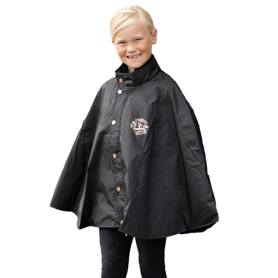 image 1 of Supreme Products Childrens/Kids Show Rider Active Rain Poncho - Black/Gold - Junior Black