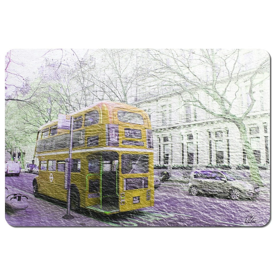 image 1 of London bus YELLOW rear (Placemat)