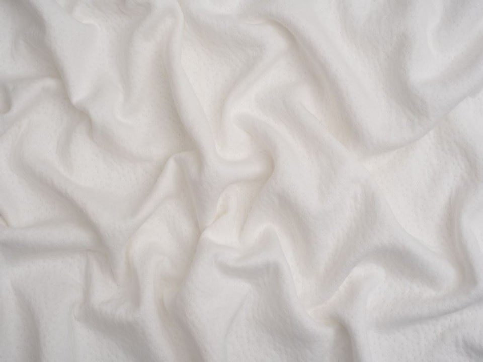 Minerva Core Range White Double Layer Cotton Sweater Knit Stretch Fabric for Dressmaking, 150cm / 59" Wide - per metre
