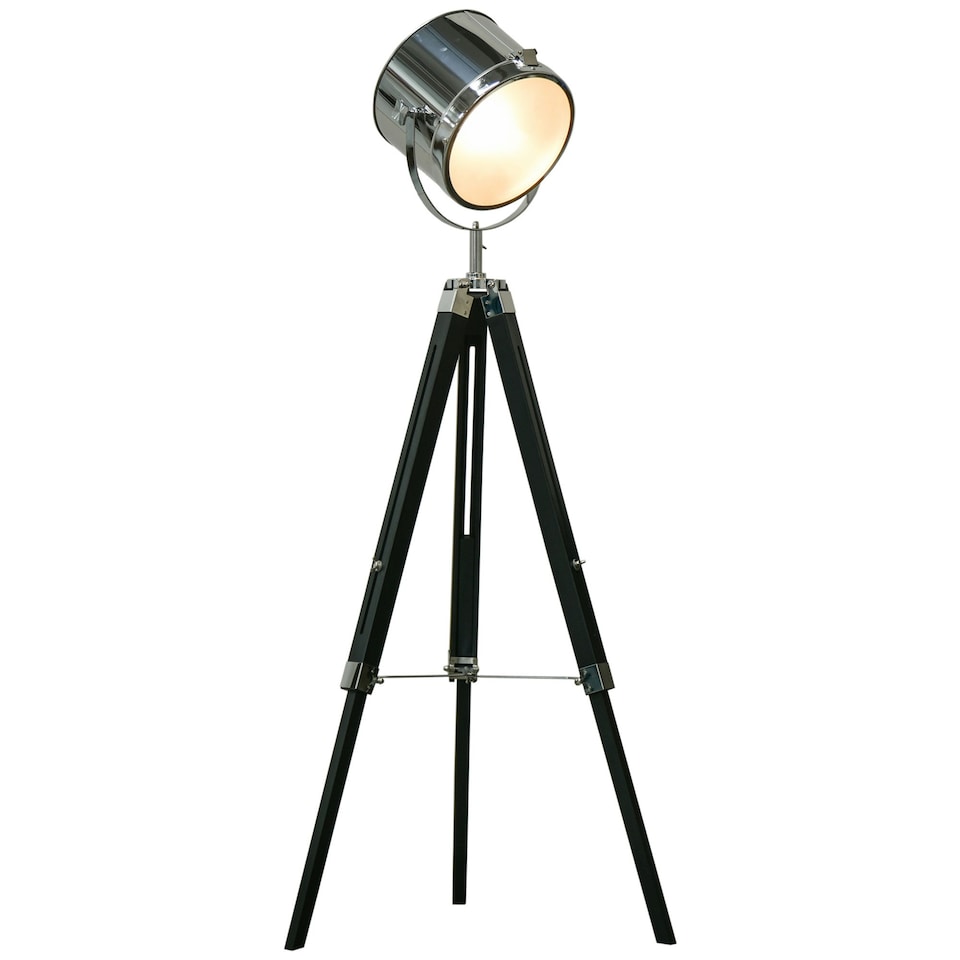 image 1 of HOMCOM Industrial Style Adjustable Tripod Floor Lamp, Searchlight Reading Lamp