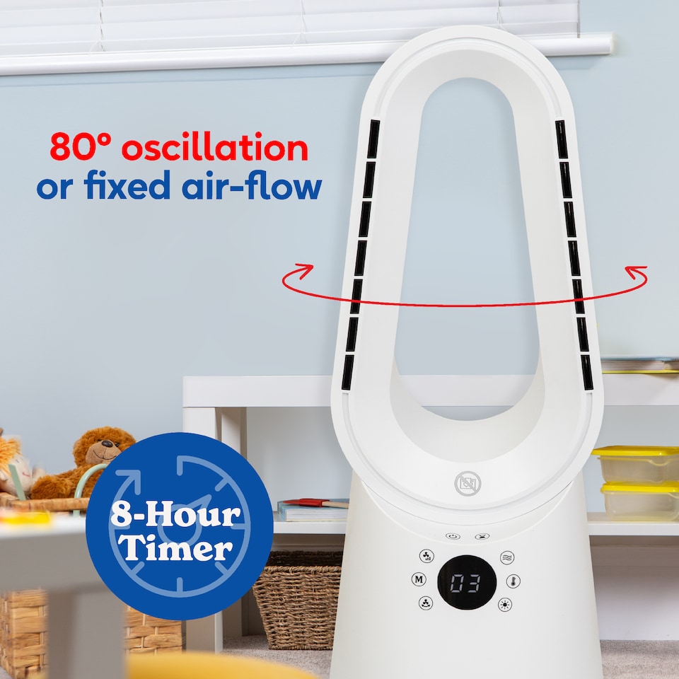 image 1 of Russell Hobbs Bladeless Cooling Tower Fan with Remote & Heater Function RHCBLDL3IN1