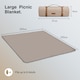 image 7 of VonShef Picnic Blanket Large Beige Herringbone