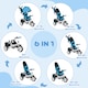 image 3 of HOMCOM 6 in 1 Trike, Kids Tricycle, Pedal Push Bike with Push Handle, Removable Canopy, 5-point Safety Belt, Storage, Cushion, Footrest, Brake, for 1-5 Years Toddler, Blue