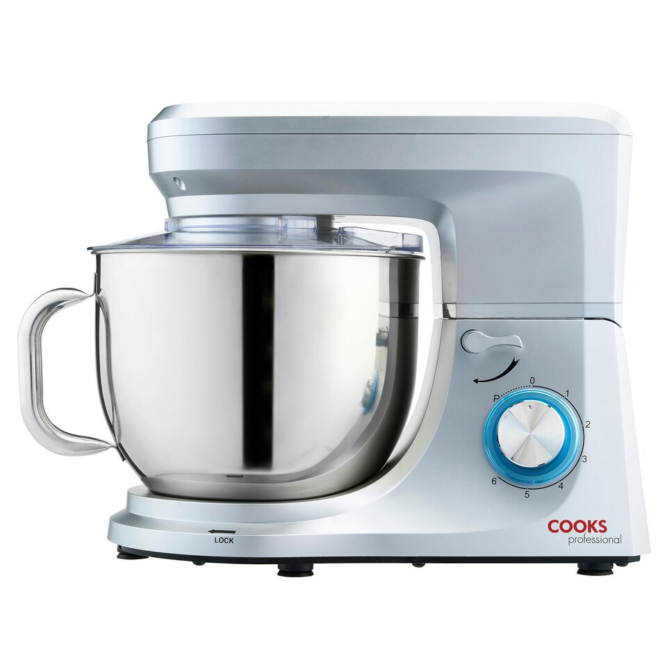 image 1 of Cooks Professional Stand Mixer | 1200W | 7 Litre Mixing Bowl | 8 Speed Settings | Silver Silver
