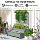image 6 of Outsunny 2-Tier Wooden Raised Bed with Trellis and Drainage Holes, Brown 