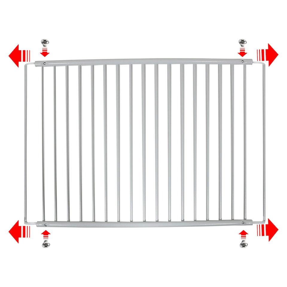 image 1 of SPARES2GO Universal Large Fridge Freezer Shelf Adjustable White Plastic Coated Extendable (Pack of 2 Shelves) White