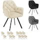 image 9 of Armchair Lucia - padded, quilted pattern, 180 degree swivel chair - Set of 6 Grey | Anthracite