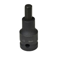 M8 x 55mm 1/2" Drive Short Impact Impacted Allen Hex Key Socket
