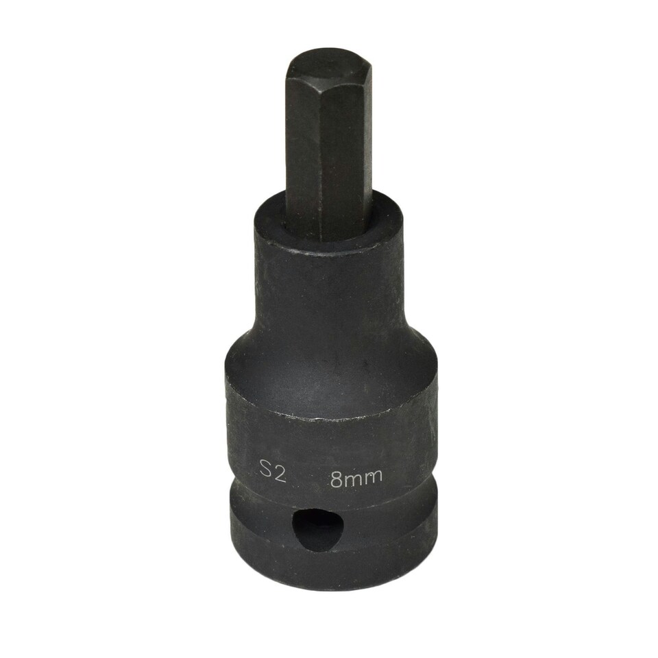 image 1 of M8 x 55mm 1/2" Drive Short Impact Impacted Allen Hex Key Socket