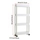 image 5 of Living and Home Plastic Storage Trolley Cart 4-Tier Rack - White