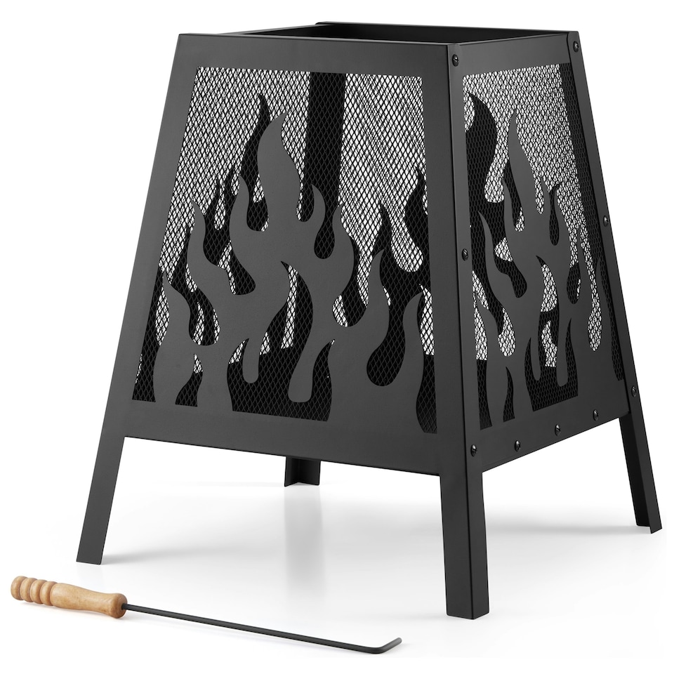 image 1 of VonHaus Fire Pit with Flame Design Use Wood or Charcoal