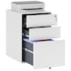 image 1 of Vinsetto 3-Drawer Mobile Filing Cabinet, Steel Lockable File Cabinet for A4, Legal, Letter, Compact Under Desk Storage Unit with Pre-Assembled Body Except Wheels for Home Office, 39 x 48 x 59cm, White