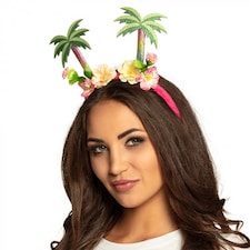Hawaiian Glitter Palm Trees Headband Fancy Dress