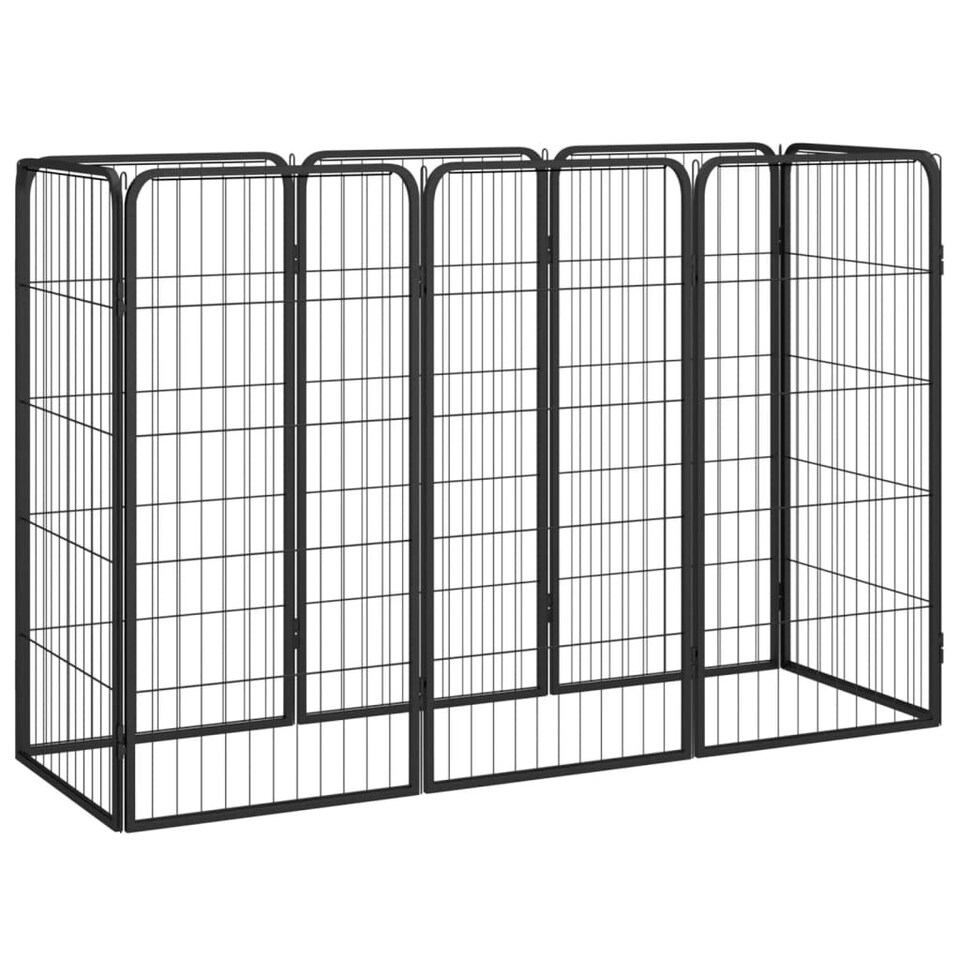8Panel Dog Playpen Black 50x100 cm Powdercoated Steel Tesco Groceries
