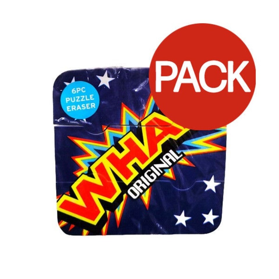 IG Design Wham Original Puzzle Eraser (Pack of 6) - Blue/Yellow/Red - One Size