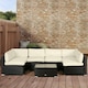 image 10 of Outsunny Garden Rattan Sofa Set Polyester Cover Replacement No Cushion Cream 