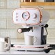 image 2 of Cooks Professional 15-Bar Retro Espresso Coffee Machine 1.2L with Frothing Steam Wand | White | White & Copper