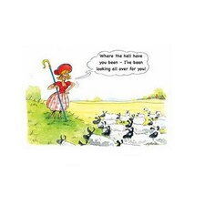 Kevin Milner Countryside Little Bo Peep Greetings Card - Multicoloured - One Size